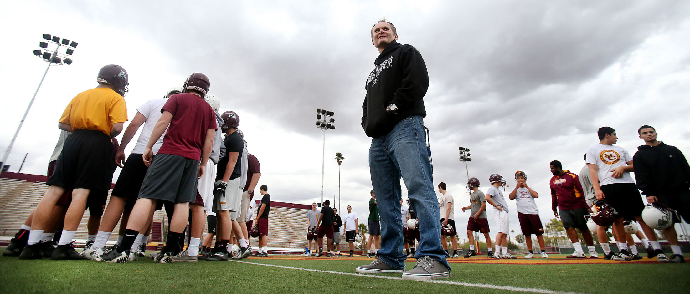 Sapolinte HS football coach Dennis Bene